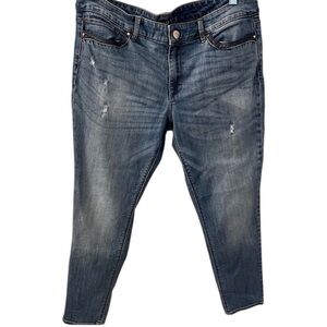 White House Black Market Distressed Blue Skinny Ankle Jeans Sz 14P